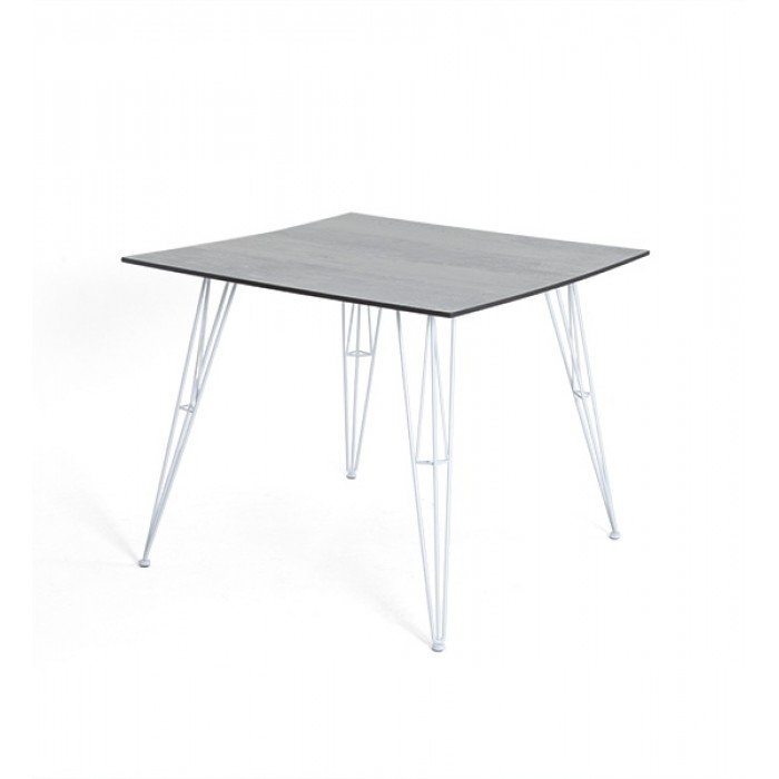 "Руссо" обеденный стол из HPL квадратный 80х80см, цвет светло-серый