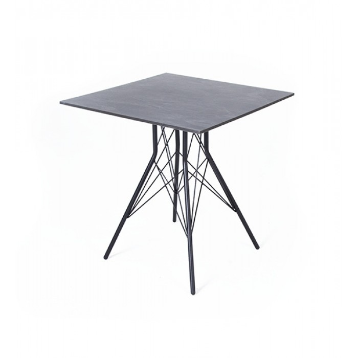 "Конте" интерьерный стол из HPL 63x63см, цвет "серый гранит"
