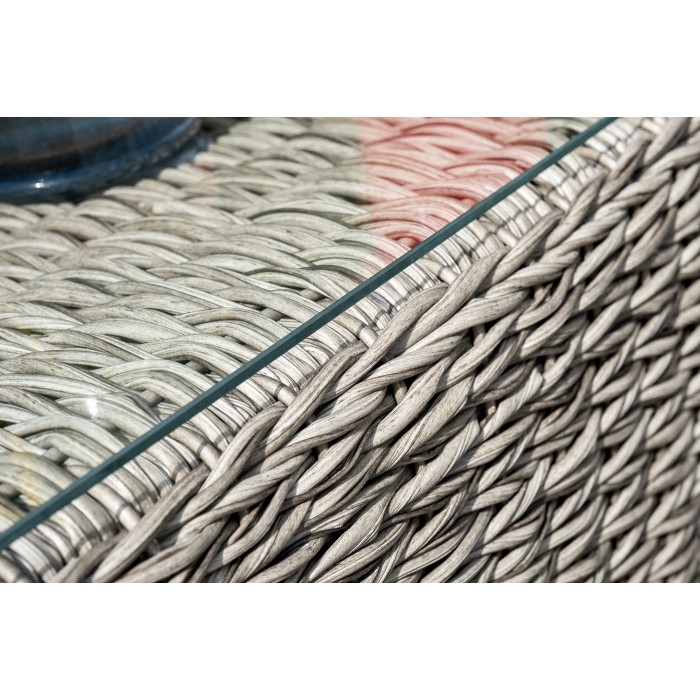 "Лунго" журнальный столик плетеный (гиацинт), цвет серый