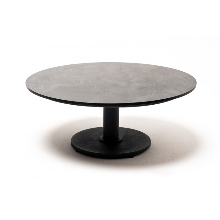 "Чили" интерьерный стол из HPL круглый Ø80 H32, цвет "серый гранит"