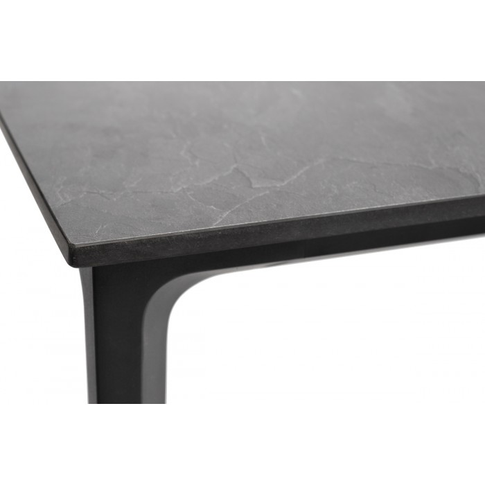 "Малага" обеденный стол из HPL 160х80см, цвет "серый гранит", каркас черный
